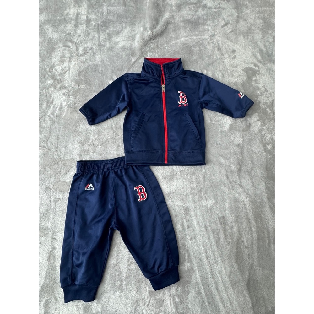 Majestic Boston Red Sox Infant Navy Blue Tracksuit Set Zip Jacket Pants 3/6M